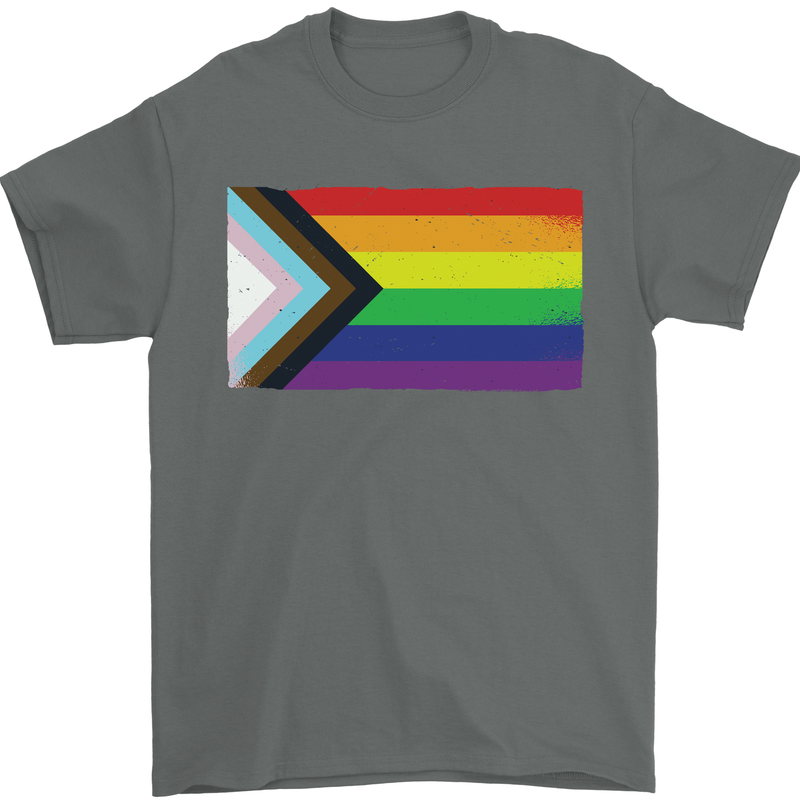LGBTQ Flag Gay Pride Awareness Day LGBTQ Mens T-Shirt 100% Cotton Charcoal