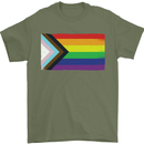 LGBTQ Flag Gay Pride Awareness Day LGBTQ Mens T-Shirt 100% Cotton Military Green
