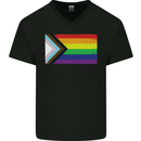 LGBTQ Flag Gay Pride Awareness Day LGBTQ Mens V-Neck Cotton T-Shirt Black