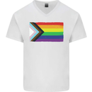 LGBTQ Flag Gay Pride Awareness Day LGBTQ Mens V-Neck Cotton T-Shirt White