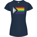 LGBTQ Flag Gay Pride Awareness Day LGBTQ Womens Petite Cut T-Shirt Navy Blue