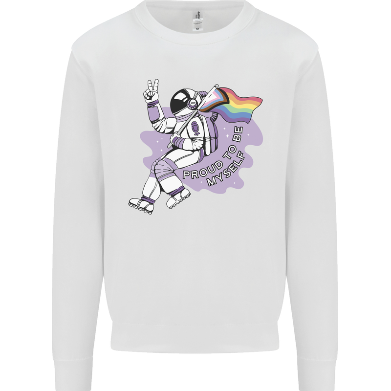 LGBT Astronaut Proud to Be Myself Kids Sweatshirt Jumper White