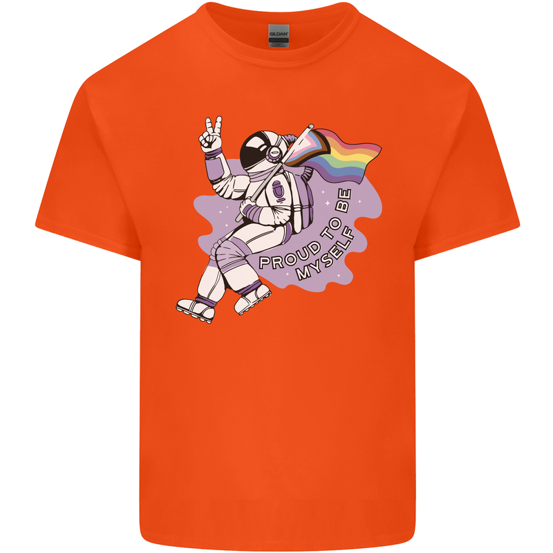LGBT Astronaut Proud to Be Myself Kids T-Shirt Childrens Orange