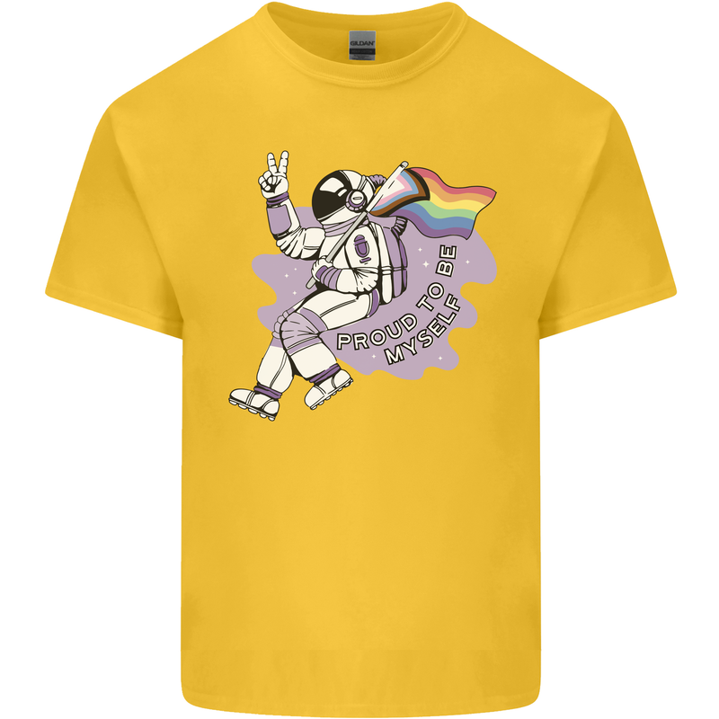 LGBT Astronaut Proud to Be Myself Kids T-Shirt Childrens Yellow