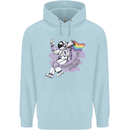LGBT Astronaut Proud to Be Myself Mens 80% Cotton Hoodie Light Blue