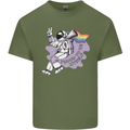LGBT Astronaut Proud to Be Myself Mens Cotton T-Shirt Tee Top Military Green