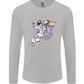 LGBT Astronaut Proud to Be Myself Mens Long Sleeve T-Shirt Sports Grey