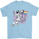 LGBT Astronaut Proud to Be Myself Mens T-Shirt Cotton Gildan Light Blue