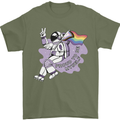 LGBT Astronaut Proud to Be Myself Mens T-Shirt Cotton Gildan Military Green
