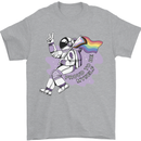 LGBT Astronaut Proud to Be Myself Mens T-Shirt Cotton Gildan Sports Grey