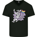 LGBT Astronaut Proud to Be Myself Mens V-Neck Cotton T-Shirt Black