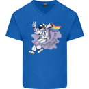 LGBT Astronaut Proud to Be Myself Mens V-Neck Cotton T-Shirt Royal Blue