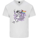 LGBT Astronaut Proud to Be Myself Mens V-Neck Cotton T-Shirt White
