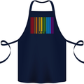 LGBT Barcode Gay Pride Day Awareness Cotton Apron 100% Organic Navy Blue