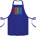 LGBT Barcode Gay Pride Day Awareness Cotton Apron 100% Organic Royal Blue