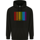 LGBT Barcode Gay Pride Day Awareness Mens 80% Cotton Hoodie Black