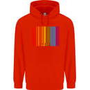 LGBT Barcode Gay Pride Day Awareness Mens 80% Cotton Hoodie Bright Red