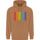 LGBT Barcode Gay Pride Day Awareness Mens 80% Cotton Hoodie Caramel Latte