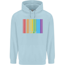 LGBT Barcode Gay Pride Day Awareness Mens 80% Cotton Hoodie Light Blue