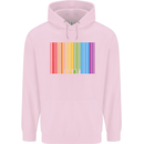 LGBT Barcode Gay Pride Day Awareness Mens 80% Cotton Hoodie Light Pink