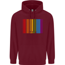 LGBT Barcode Gay Pride Day Awareness Mens 80% Cotton Hoodie Maroon