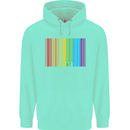 LGBT Barcode Gay Pride Day Awareness Mens 80% Cotton Hoodie Peppermint