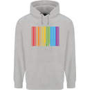 LGBT Barcode Gay Pride Day Awareness Mens 80% Cotton Hoodie Sports Grey