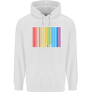 LGBT Barcode Gay Pride Day Awareness Mens 80% Cotton Hoodie White