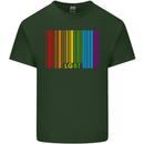 LGBT Barcode Gay Pride Day Awareness Mens Cotton T-Shirt Tee Top Forest Green