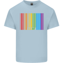 LGBT Barcode Gay Pride Day Awareness Mens Cotton T-Shirt Tee Top Light Blue