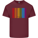 LGBT Barcode Gay Pride Day Awareness Mens Cotton T-Shirt Tee Top Maroon