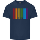 LGBT Barcode Gay Pride Day Awareness Mens Cotton T-Shirt Tee Top Navy Blue