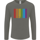 LGBT Barcode Gay Pride Day Awareness Mens Long Sleeve T-Shirt Charcoal