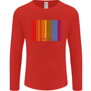 LGBT Barcode Gay Pride Day Awareness Mens Long Sleeve T-Shirt Red