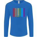 LGBT Barcode Gay Pride Day Awareness Mens Long Sleeve T-Shirt Royal Blue