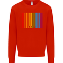 LGBT Barcode Gay Pride Day Awareness Mens Sweatshirt Jumper Bright Red