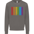 LGBT Barcode Gay Pride Day Awareness Mens Sweatshirt Jumper Charcoal