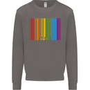 LGBT Barcode Gay Pride Day Awareness Mens Sweatshirt Jumper Charcoal