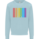 LGBT Barcode Gay Pride Day Awareness Mens Sweatshirt Jumper Light Blue