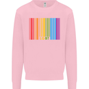 LGBT Barcode Gay Pride Day Awareness Mens Sweatshirt Jumper Light Pink