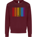 LGBT Barcode Gay Pride Day Awareness Mens Sweatshirt Jumper Maroon