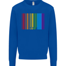 LGBT Barcode Gay Pride Day Awareness Mens Sweatshirt Jumper Royal Blue