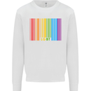 LGBT Barcode Gay Pride Day Awareness Mens Sweatshirt Jumper White