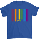 LGBT Barcode Gay Pride Day Awareness Mens T-Shirt Cotton Gildan Royal Blue