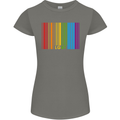 LGBT Barcode Gay Pride Day Awareness Womens Petite Cut T-Shirt Charcoal