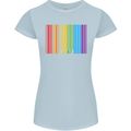LGBT Barcode Gay Pride Day Awareness Womens Petite Cut T-Shirt Light Blue