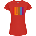 LGBT Barcode Gay Pride Day Awareness Womens Petite Cut T-Shirt Red