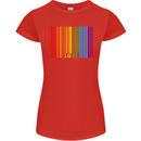 LGBT Barcode Gay Pride Day Awareness Womens Petite Cut T-Shirt Red