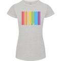 LGBT Barcode Gay Pride Day Awareness Womens Petite Cut T-Shirt Sports Grey