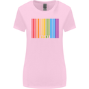 LGBT Barcode Gay Pride Day Awareness Womens Wider Cut T-Shirt Light Pink